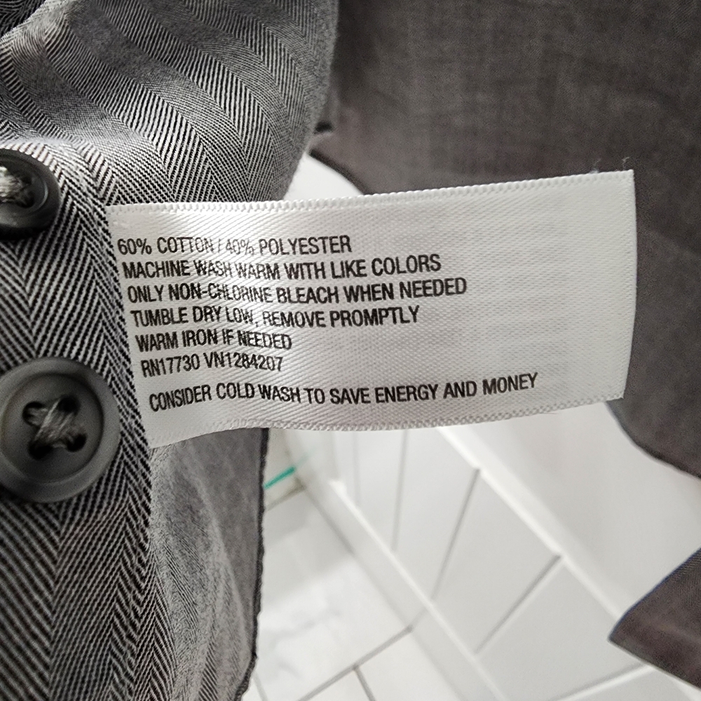 Merona Herringbone Button-Up Shirt in Grey - Picture 4 of 4
